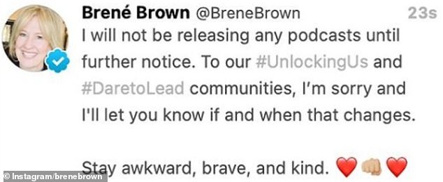 Brian Brown nói rằng cô ấy sẽ không phát hành bất kỳ podcast nào