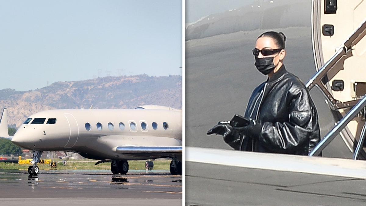 Kim Kardashian bay về nhà từ Milan trên máy bay phản lực riêng mới của cô ấy