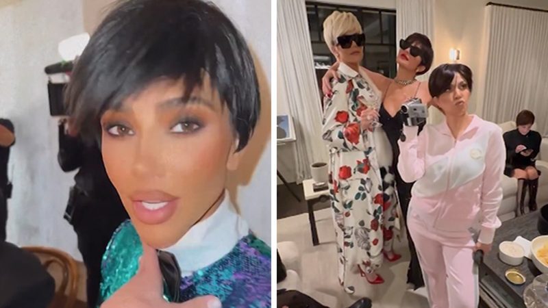 Chị em nhà Kardashian hóa trang thành Kris Jenner đến bữa tiệc Giáng sinh của họ

