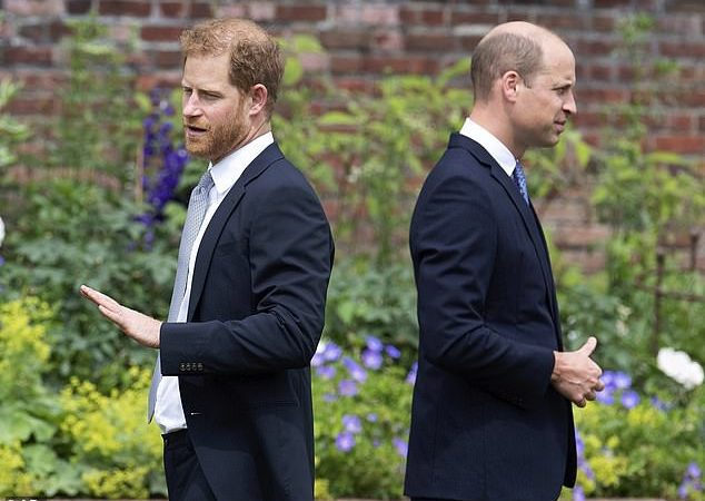 Rạn nứt: Harry và William trong lễ ra mắt bức tượng của mẹ họ, Công nương Diana, tại Cung điện Kensington năm ngoái